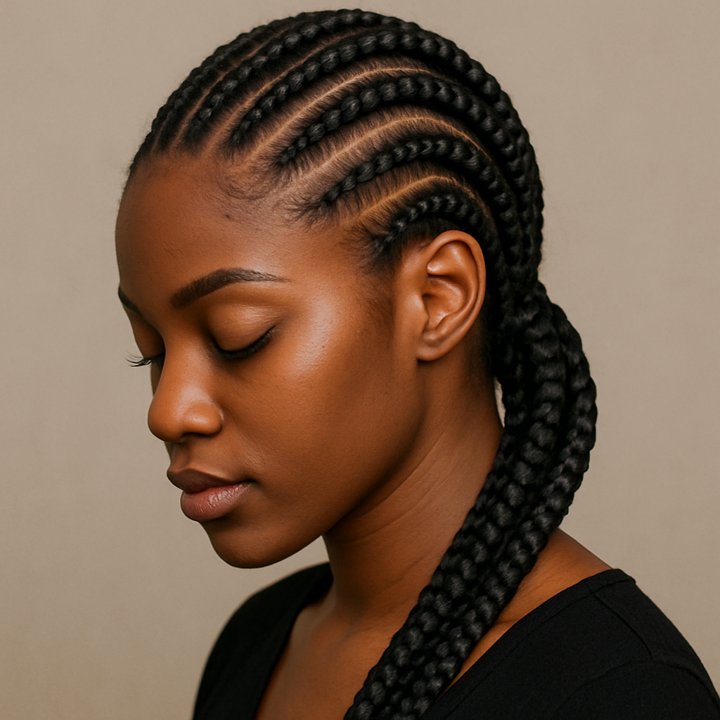 Kunde mit hohem Fade und Bart